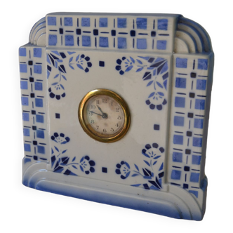 Blue ceramic table clock
