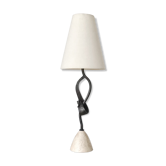 Lampe sculpturale en métal et pierre