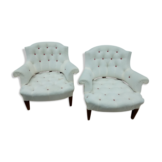 Pair of padded Armchairs