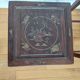 3 Chinese nesting tables in wood and brass.