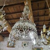 6-Light Funnel Pearl Tassel Chandelier