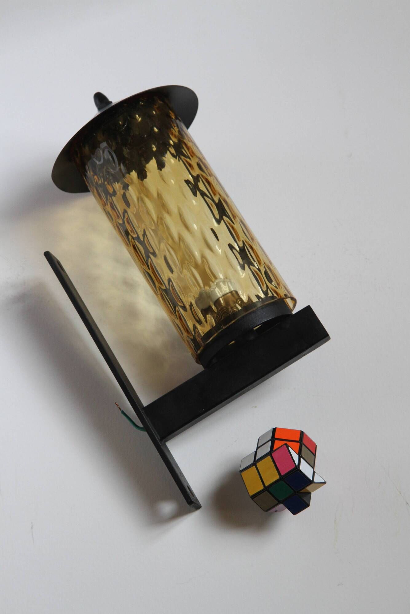 Metal and blown glass sconce from the 1950s