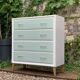 Vintage 1950s compass foot chest of drawers