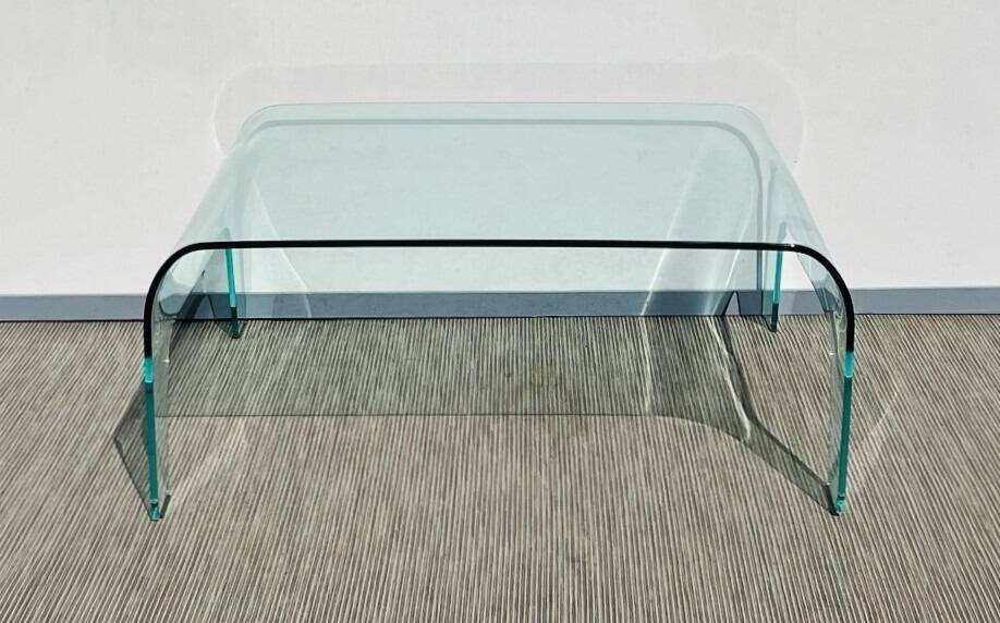 Table basse verre carrée. Vintage 90s