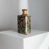 Multicolored Terracotta Bottle from Qajar Dynasty Iran, 19th Century – Hand-Painted, Unique Decorative Piece