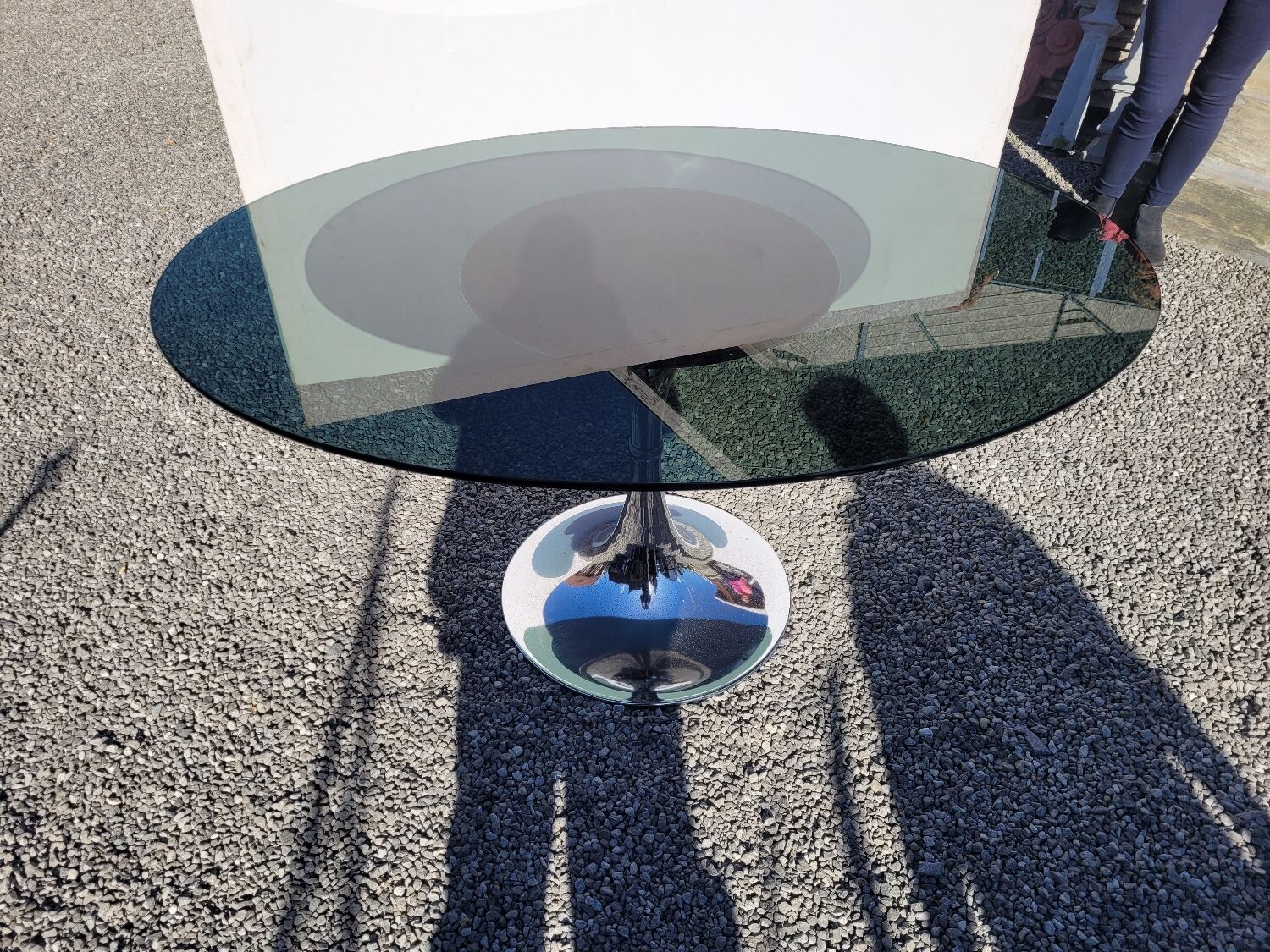 Tulip foot table by Gastone Rinaldi from the 70s