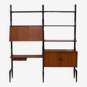 Free Standing Teak Wall Unit by Louis van Teeffelen for WeBe 1950s