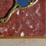 Louis XVI style bedside table in walnut and marble