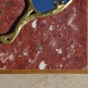 Meuble de chevet en noyer et marbre de style Louis XVI