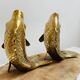 Pair of koi carp vases in brass, animal sculpture