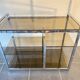 TV storage unit in chrome steel and vintage glass 1970