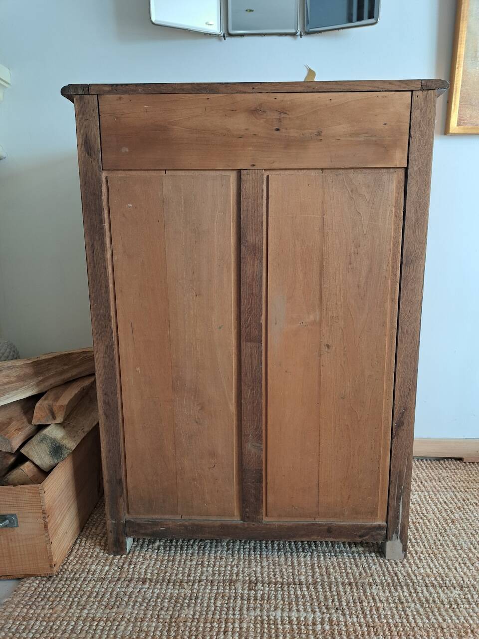 Vintage high sideboard in solid oak
