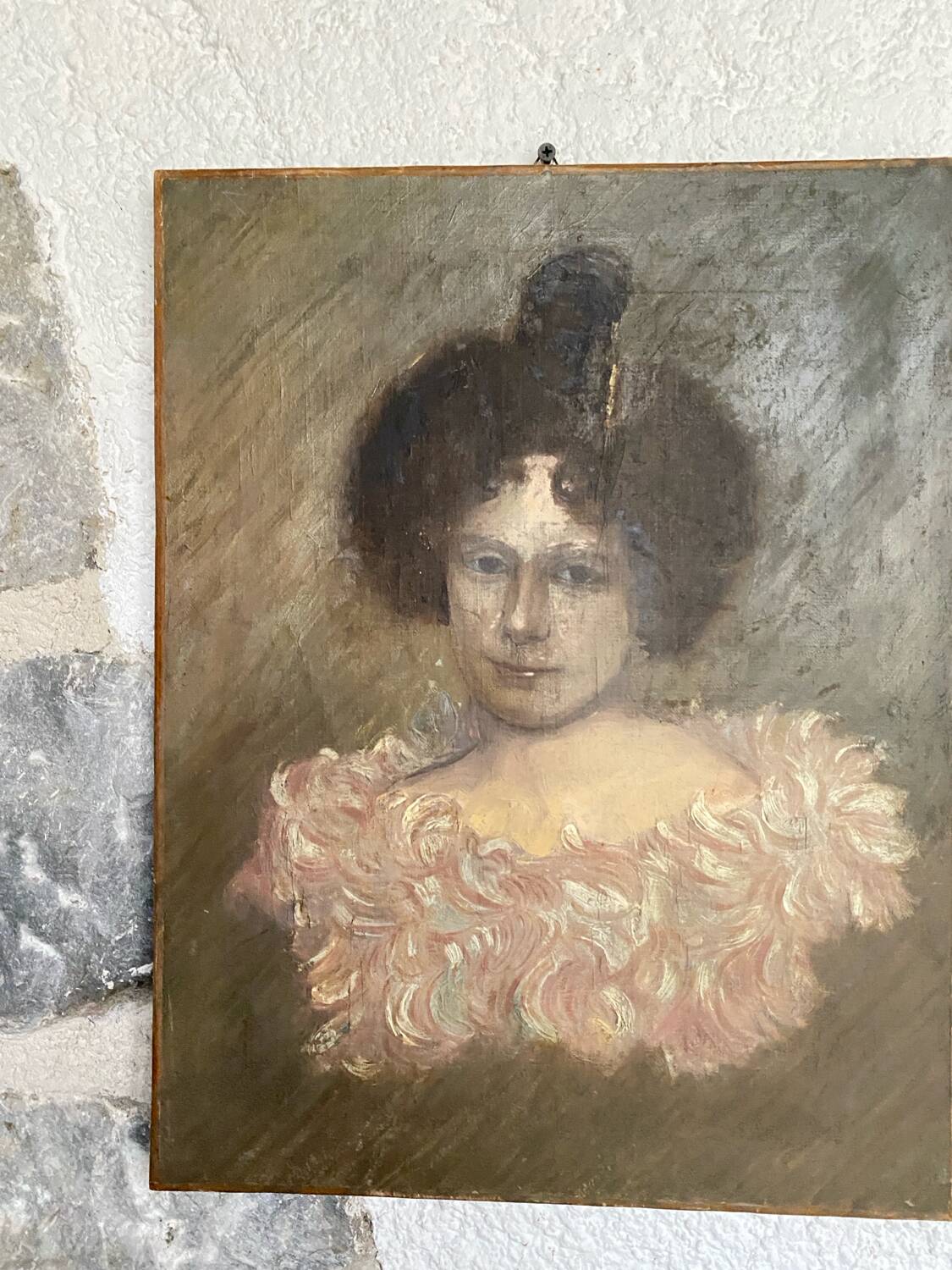 Huile sur toile « portrait femme Belle Époque »