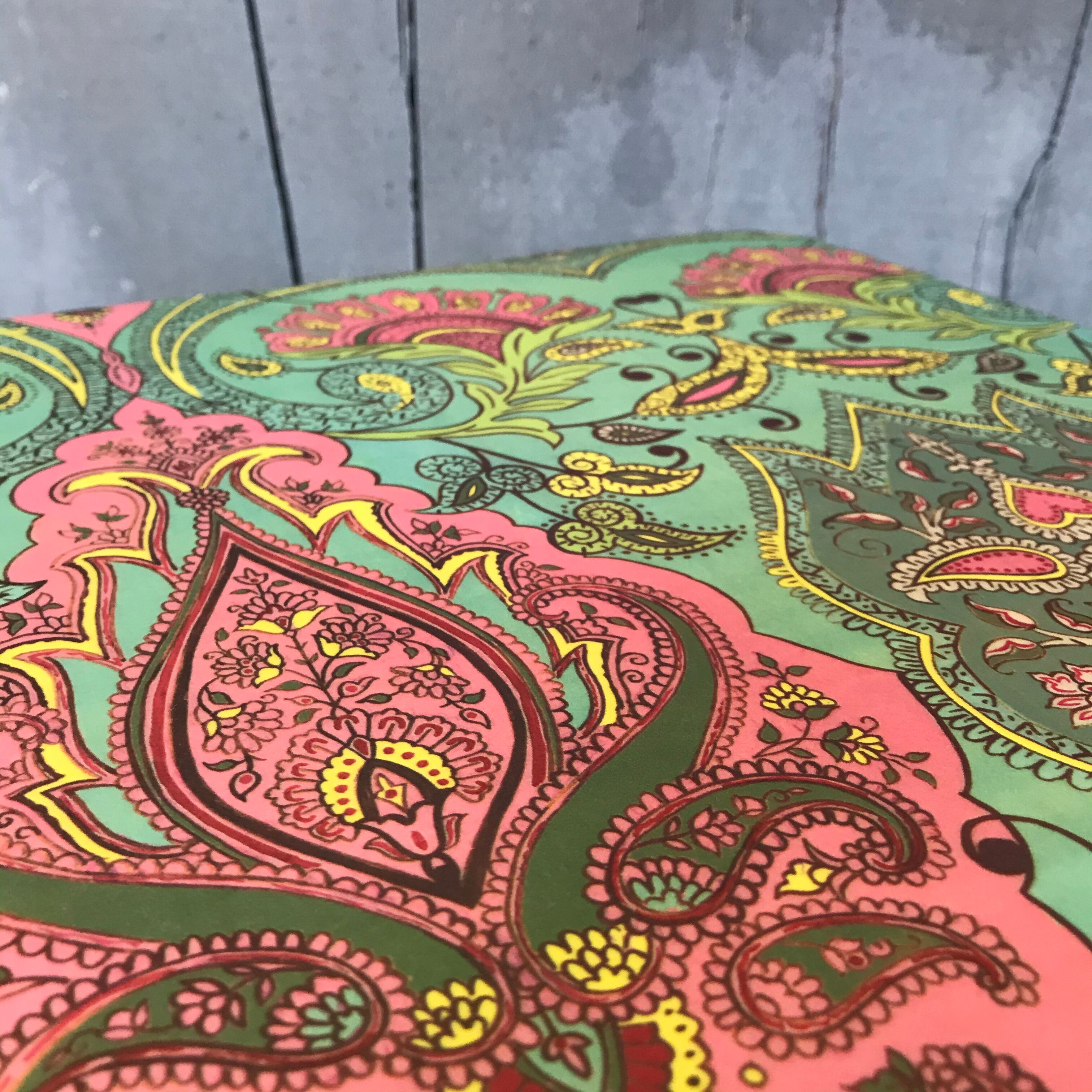 Sky blue low stool