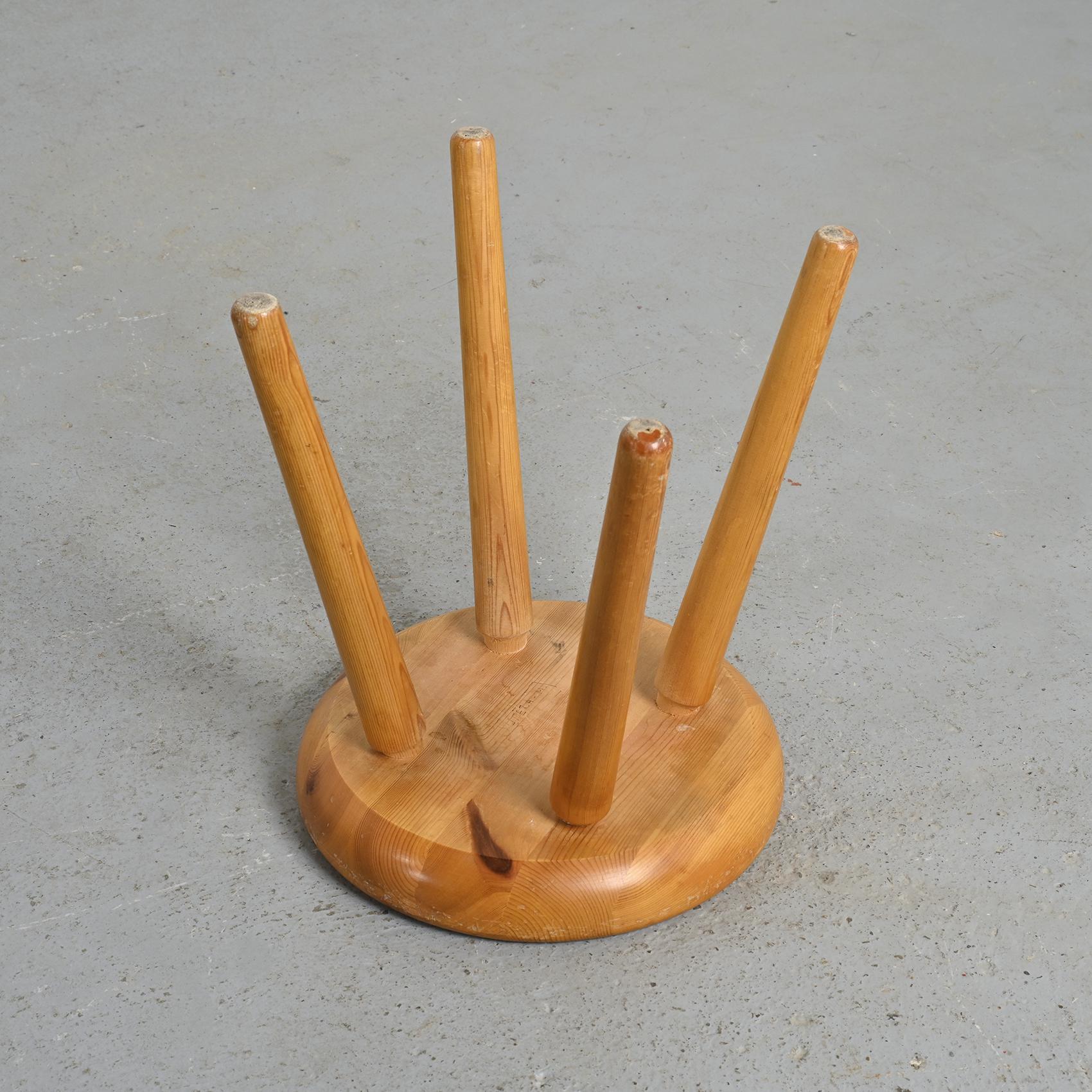 Pine stool by René Martin, France, circa 1965