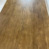 Two-sided oak work table, with 4 drawers