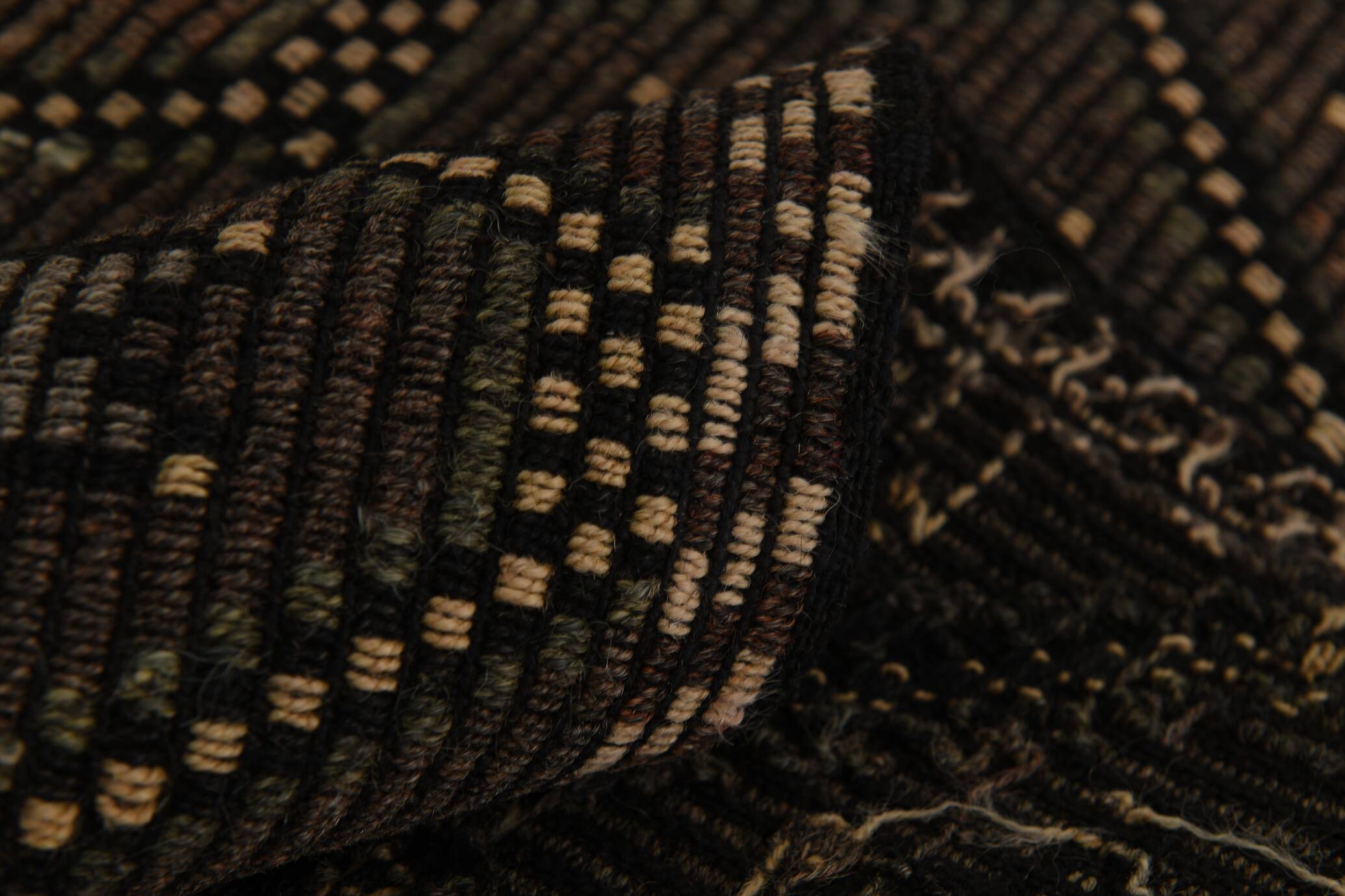 6x10 Brown Yellow Vintage Kilim Rug, 183x297Cm