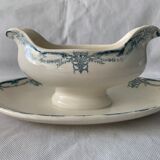 Service 20 plates and 3 dishes blue earthenware Vaucluse U-C Sarreguemines Digoin