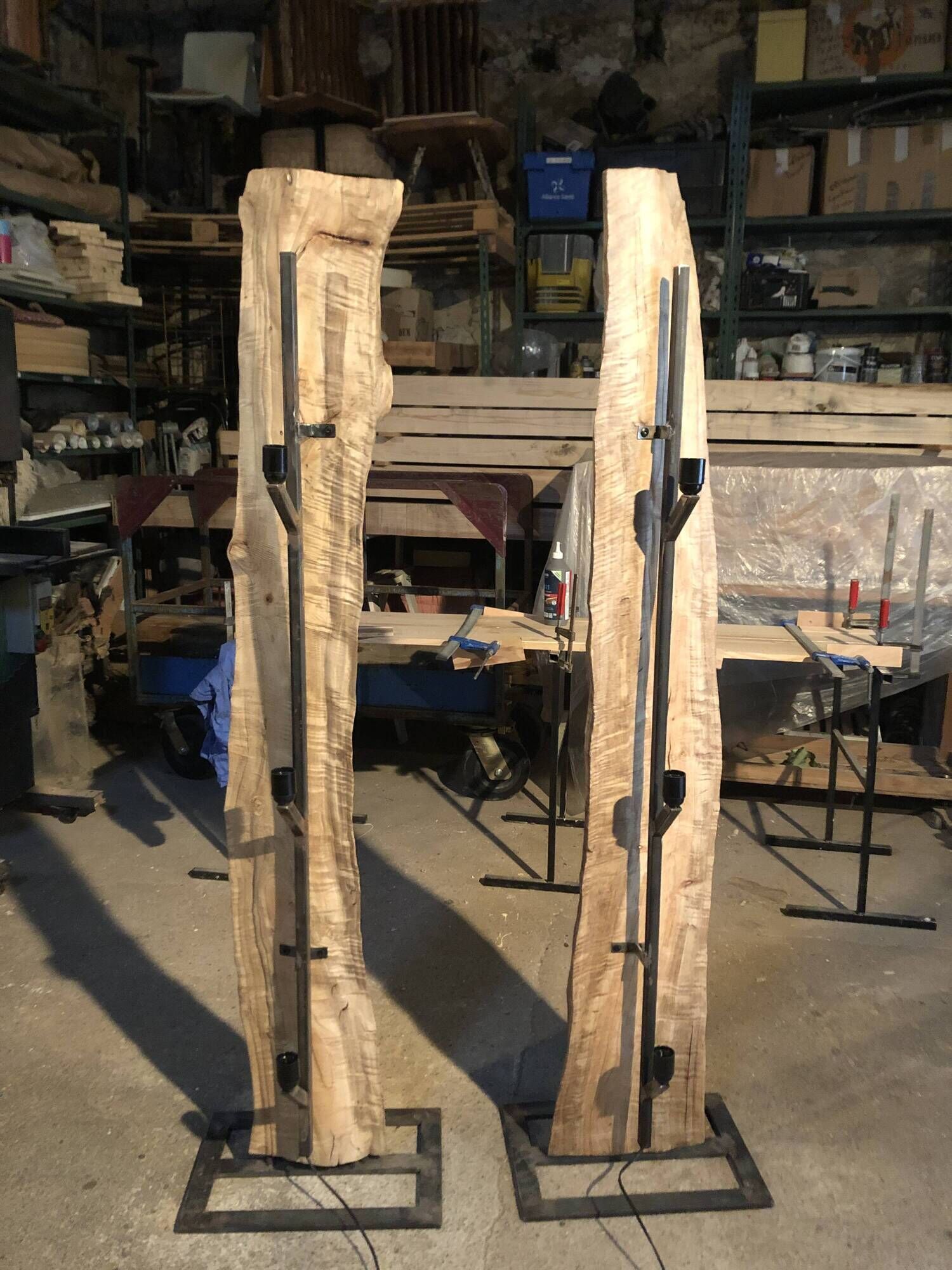 Eucalyptus and metal floor lamp