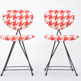 Paire de chaises F & T modernes hollandaises retapissées du milieu du siècle par Rob Parry