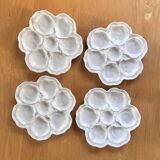 4 Limoges porcelain oyster plates