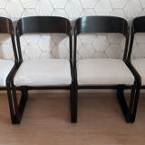 Suite of 4 Baumann "Sleigh" chairs - 1950