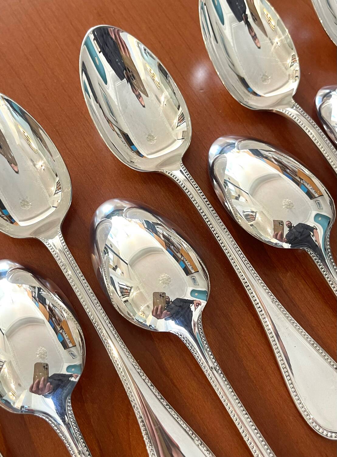 Christofle pearls 12 table spoons 20.5 cm near new condition