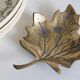 Trinket bowl vintage brass leaf