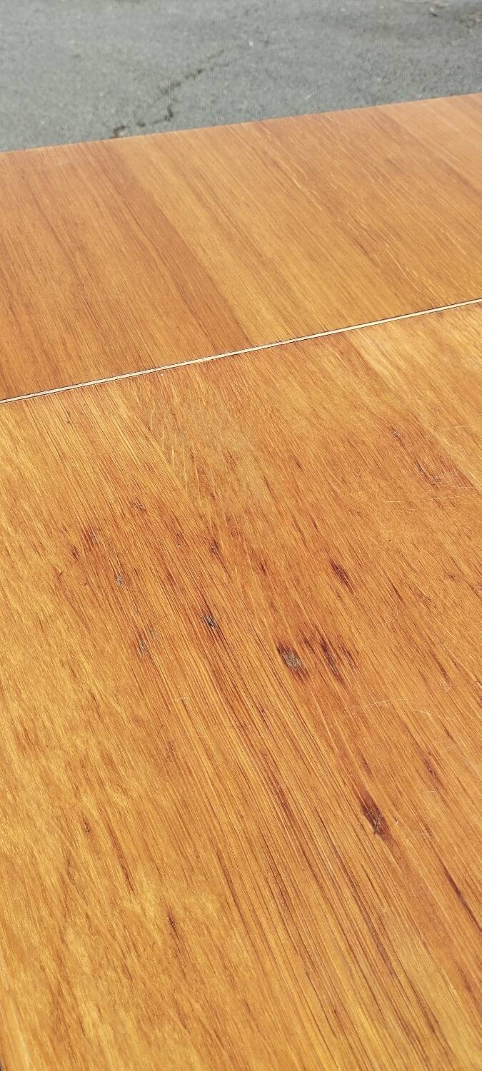 70' wood and chrome kitchen table