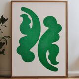 Painting on paper - contemporary abstract painting - signed Eawy