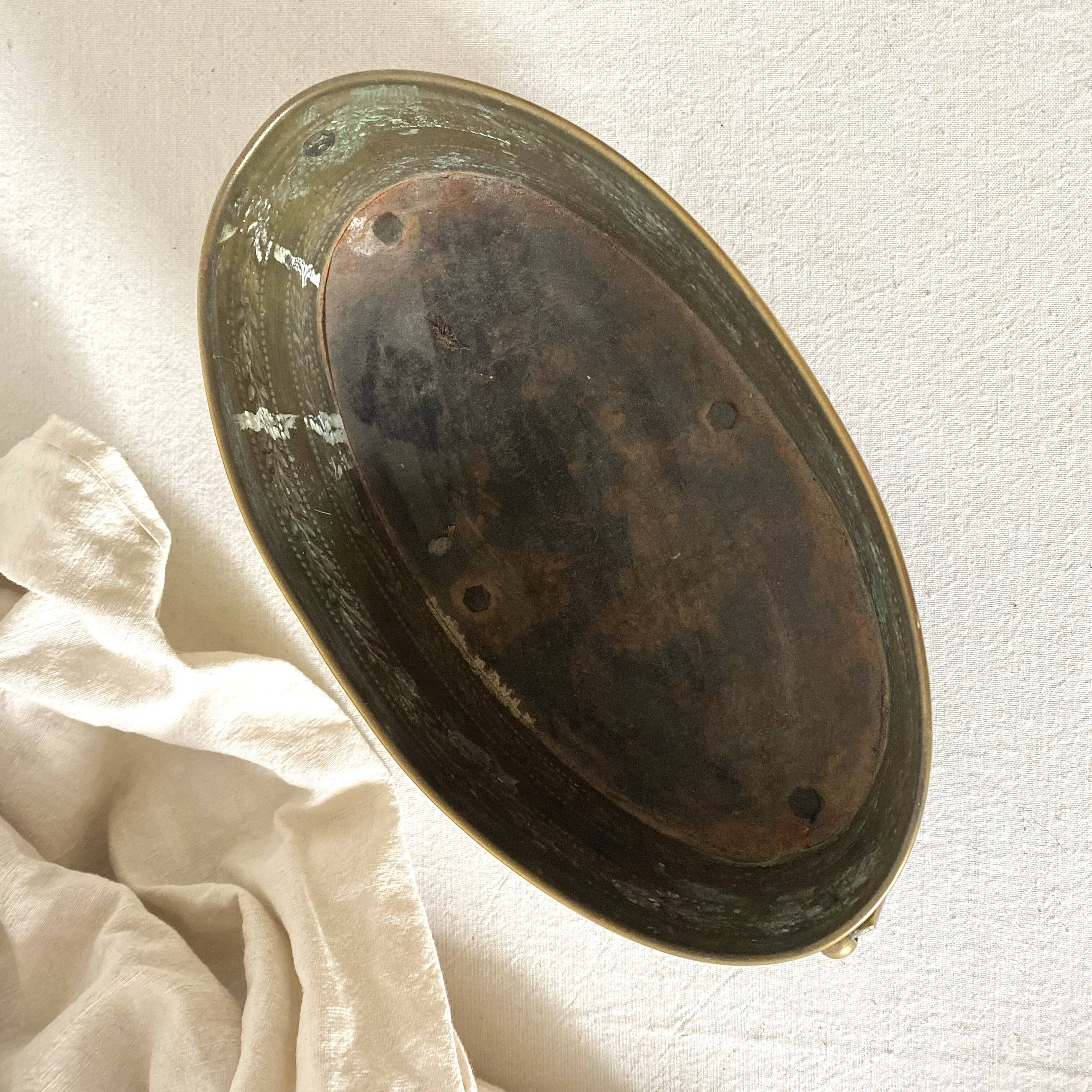 Antique brass planter