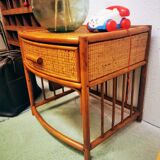 Vintage rattan bedside