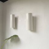 Pair of Parscot wall lights in white lacquered metal from the 80s