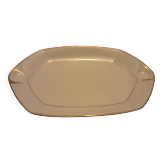 Nardon lafarge limoges porcelain oval dish white and gold