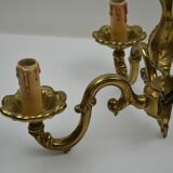 Pair of wall lamps with two lights in Louis XV style bronze