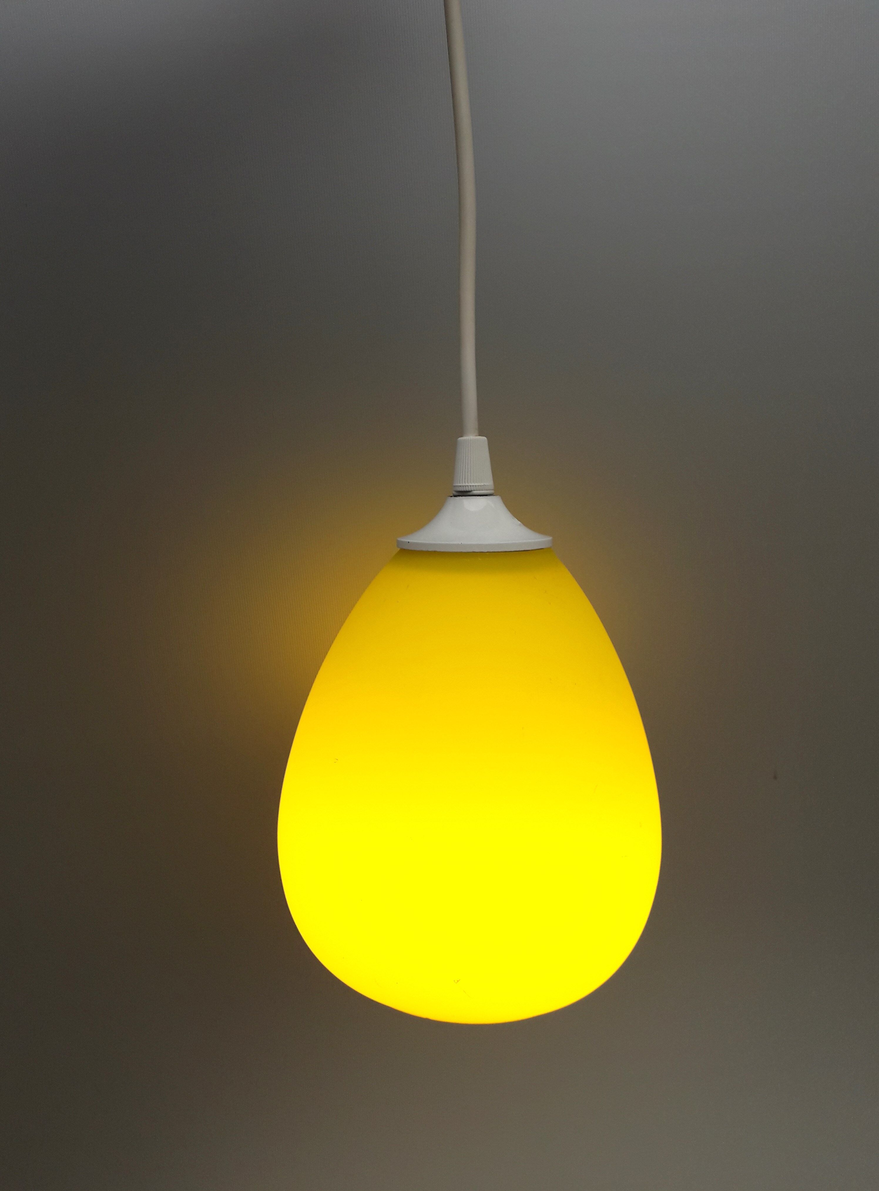 Vintage pendant lamp acid yellow 1970