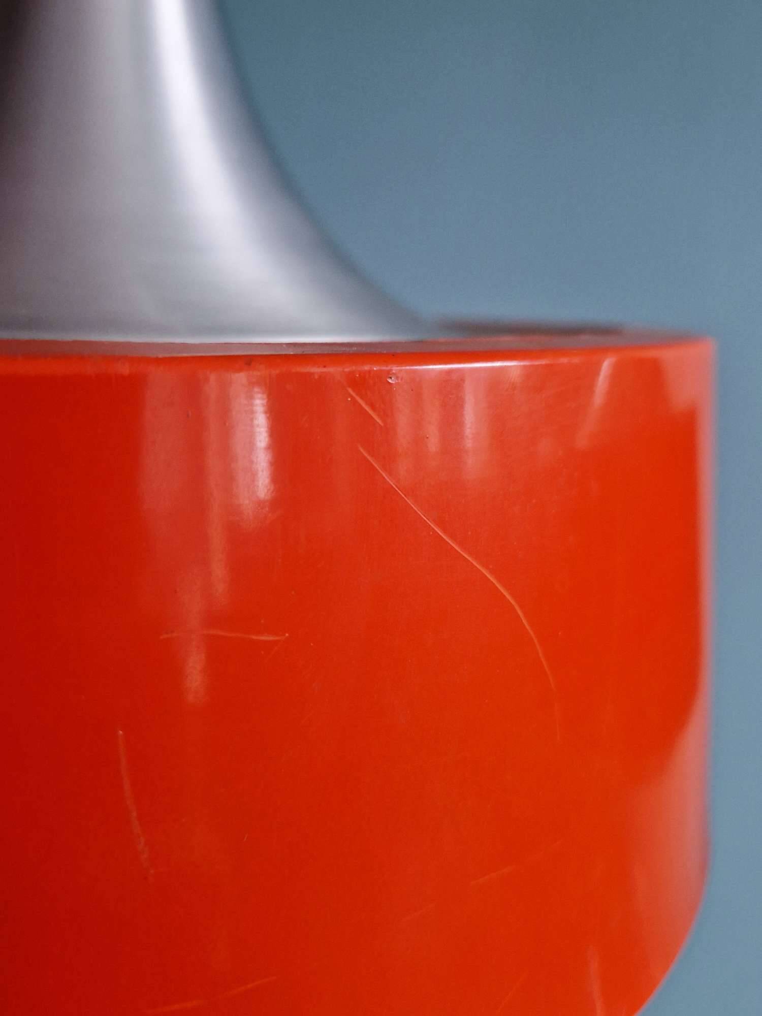 Pair of Scandinavian brushed aluminium pendants, 1960s