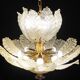 Extraordinary large size gold vintage Murano glass chandelier, 1970