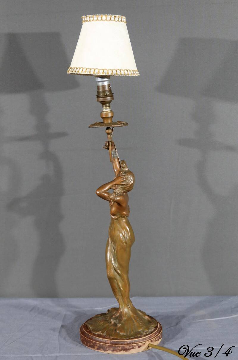 Regulate Lamp, Art Nouveau style, signed C.Rosa – Mid 20th century