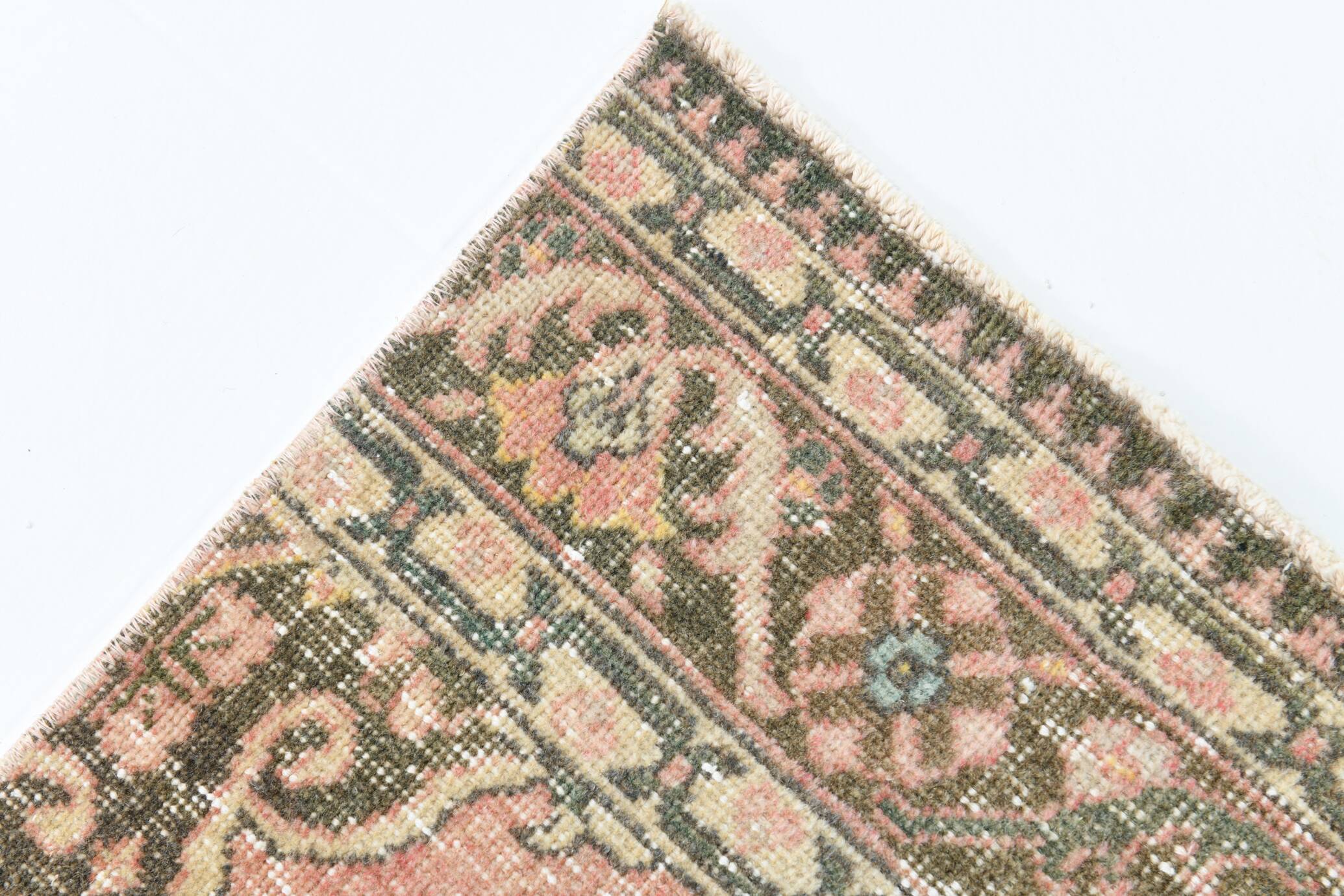 3x12 Pink & Brown Madallion Pattern Persian Runner Rug, 79x382Cm