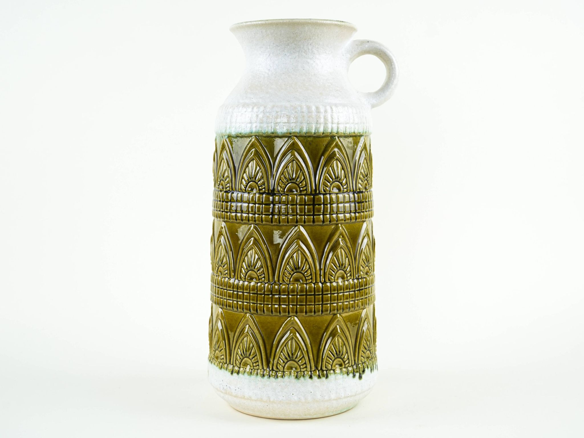 Ceramic floor vase with relief pattern, West Germany, 1970s