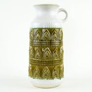 Ceramic floor vase with relief pattern, West Germany, 1970s