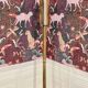 American glass and metal floor lamp 200 cm, 1950s design.