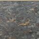 Marble glass coffee table with "solar eruption" decor.