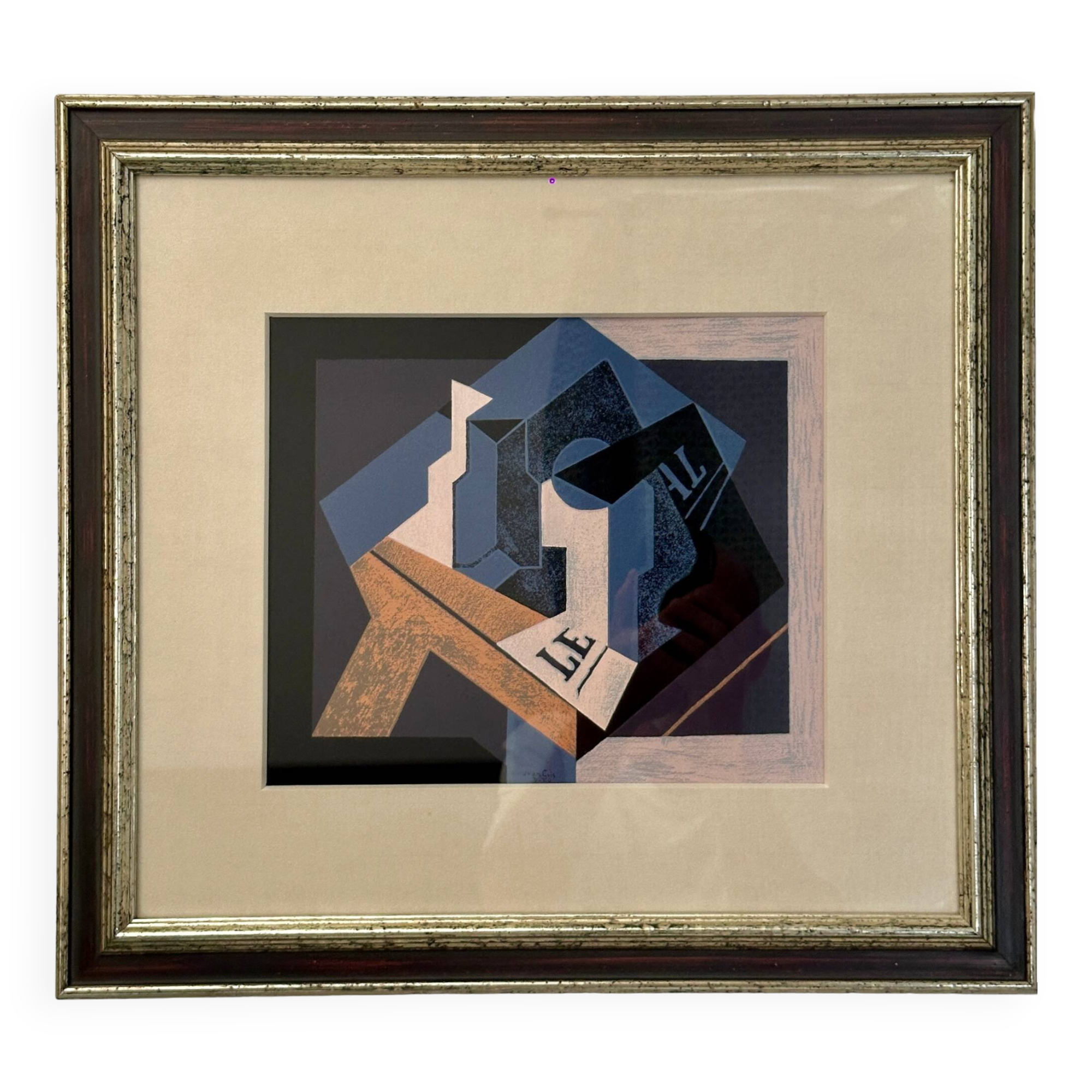 Juan Gris "Bowl of fruit and newspaper, signature of the author Offset lithograph