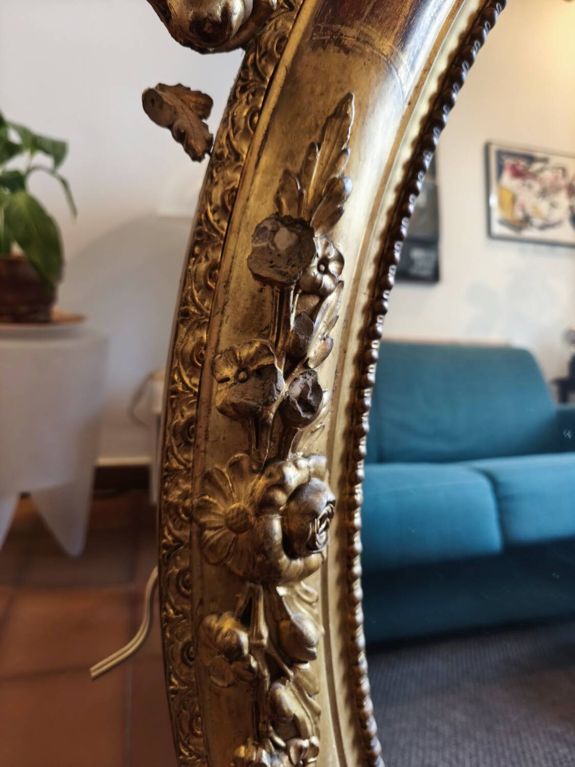 Miroir ovale ancien