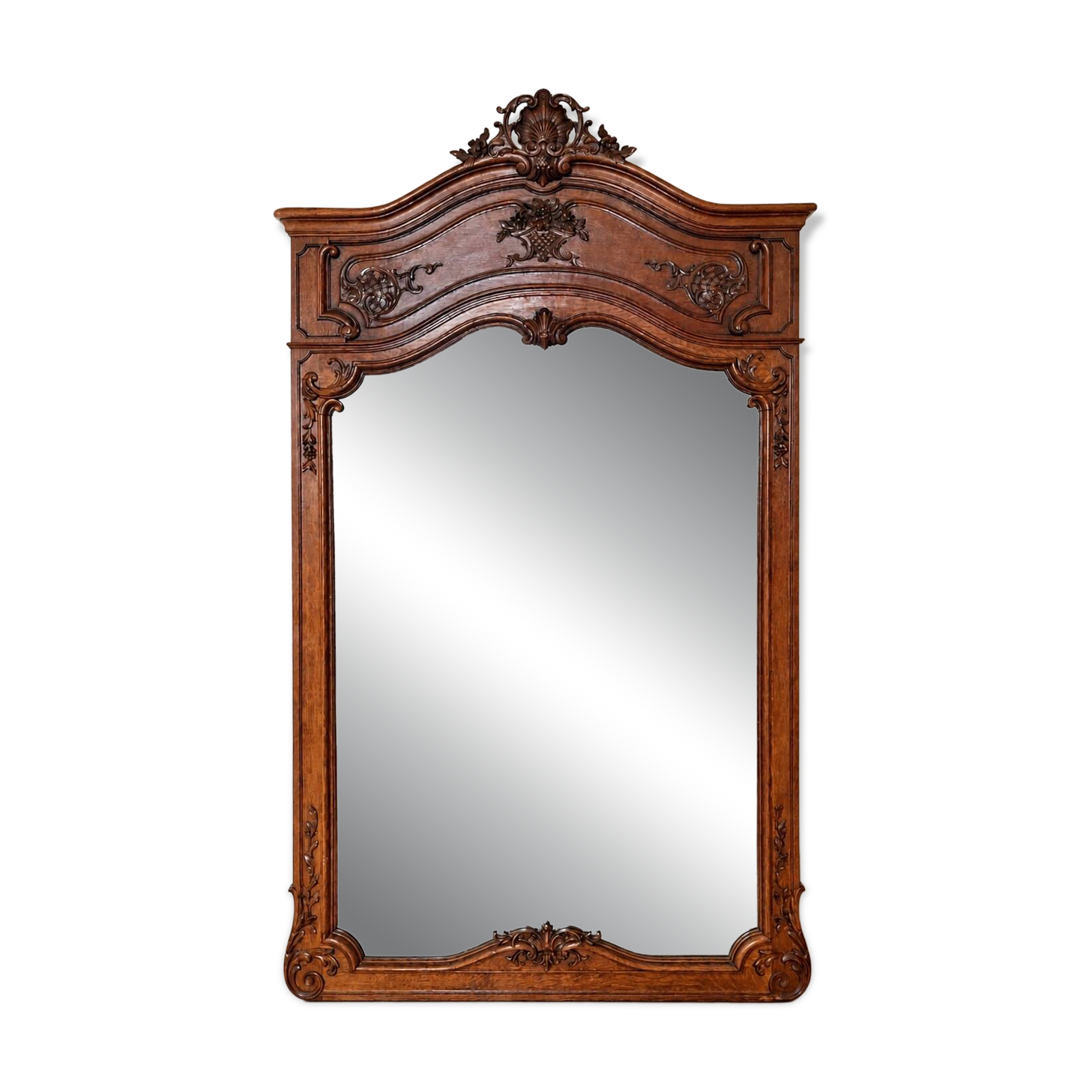 Large oak fireplace mirror