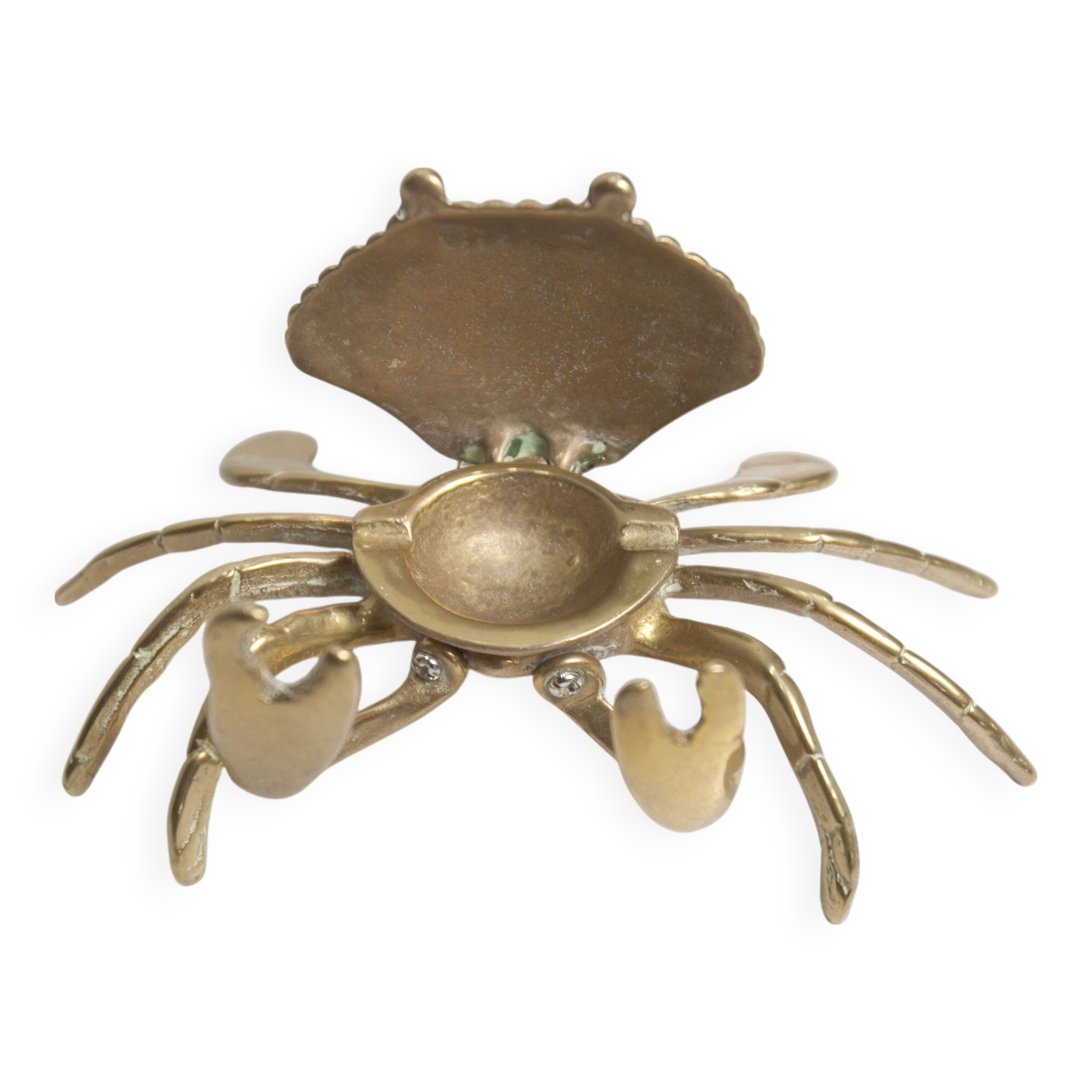 Solid brass crab ashtray 1960
