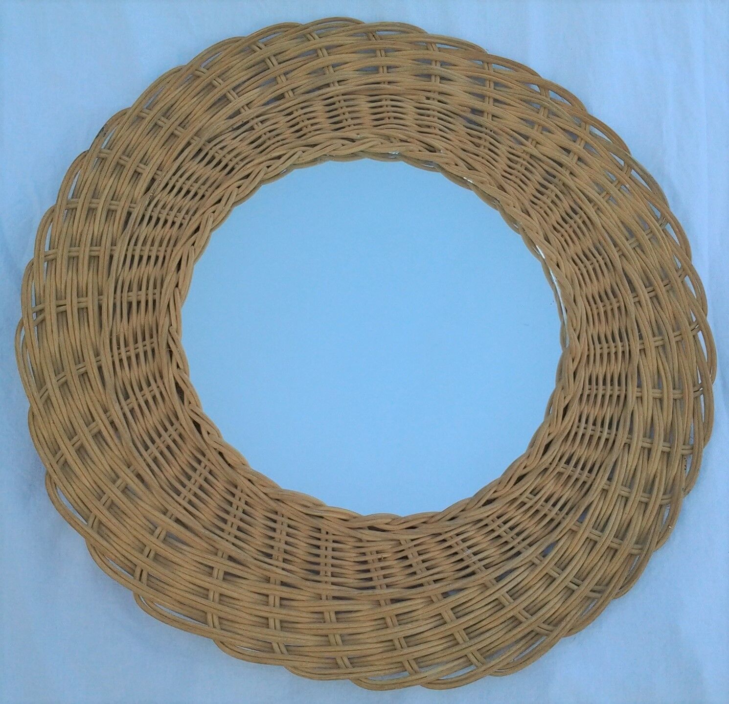 Vintage wicker sun mirror 37x37cm