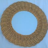 Vintage wicker sun mirror 37x37cm